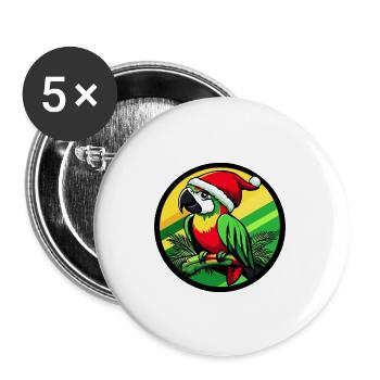 Noël à Papagai - Lot de 5 grands badges (56 mm) - blanc - Devant
