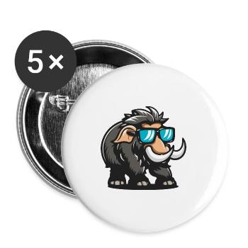 mammoth animal - Buttons large 2.2''/56 mm (5-pack) - white - Front