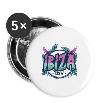 Ibiza Crew Colorful - Buttons large 2.2''/56 mm (5-pack) - white - Front