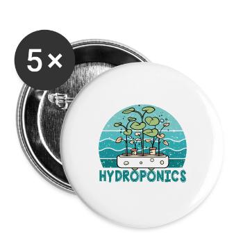Hydroponics - Buttons large 2.2''/56 mm (5-pack) - white - Front