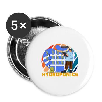 Hydroponics - Buttons large 2.2''/56 mm (5-pack) - white - Front