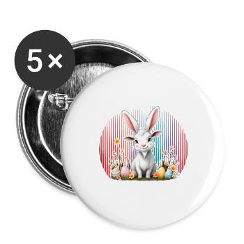 Easter - Buttons large 2.2''/56 mm (5-pack) - white - Front