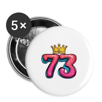 73 Number Krone - Buttons large 2.2''/56 mm (5-pack) - white - Front