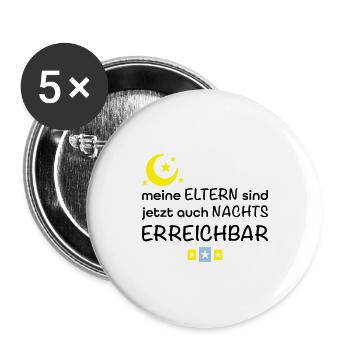 lustige Babysprüche - Buttons groß 56 mm (5er Pack) - Weiß - Vorne