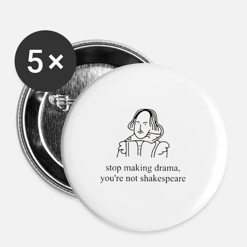 Stop Making Drama - Buttons large 2.2''/56 mm (5-pack) - white
