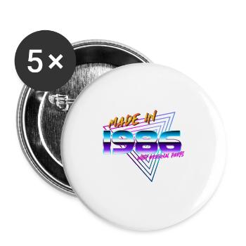 made in 1986 • 36th birthday 80s birth year retro - Buttons large 2.2''/56 mm (5-pack) - white - Front