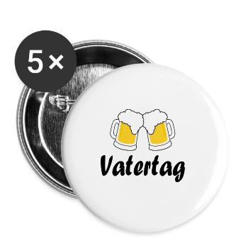 Vatertag - Buttons groß 56 mm (5er Pack) - Weiß - Vorne