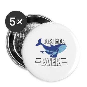 Die beste Mutter aller Zeiten - Buttons groß 56 mm (5er Pack) - Weiß - Vorne