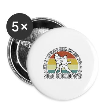 Wrestle with the best Sumo Showdown - Buttons large 2.2''/56 mm (5-pack) - white - Front