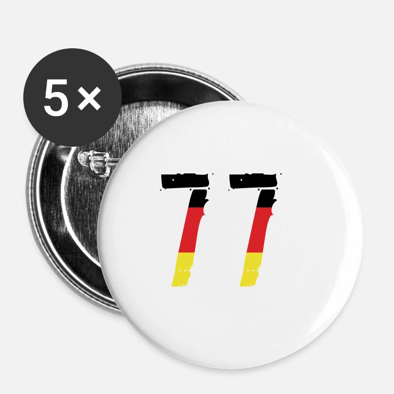 77 Number Germany Jersey - Buttons large 2.2''/56 mm (5-pack) - white