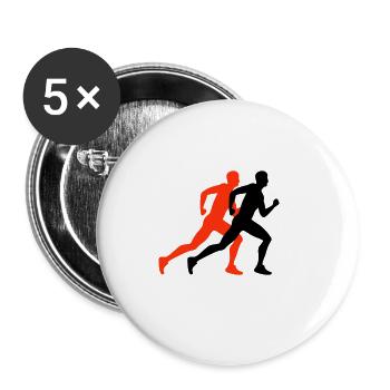 Running Marathon Man Icon - Buttons large 2.2''/56 mm (5-pack) - white - Front