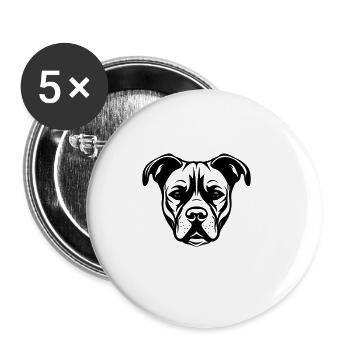 Staffordshire Bull Terrier Dog Head - Buttons large 2.2''/56 mm (5-pack) - white - Front