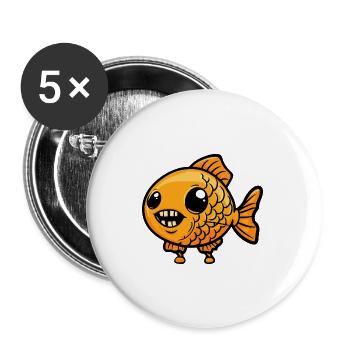 Goldfische Halloween Comic Lustig - Buttons groß 56 mm (5er Pack) - Weiß - Vorne