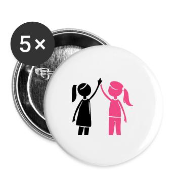 Friendship Girl Best Friend - Buttons large 2.2''/56 mm (5-pack) - white - Front