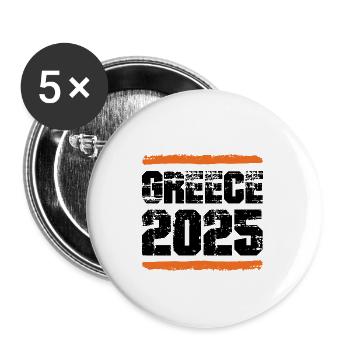 Greece 2025 Team - Buttons large 2.2''/56 mm (5-pack) - white - Front