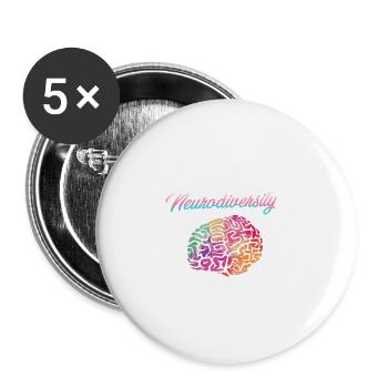 Autism Awareness I ADHD I ASD I Embrace - Buttons large 2.2''/56 mm (5-pack) - white - Front