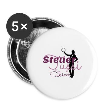 Steuertussi & Business Woman Sabine - Buttons groß 56 mm (5er Pack) - Weiß - Vorne