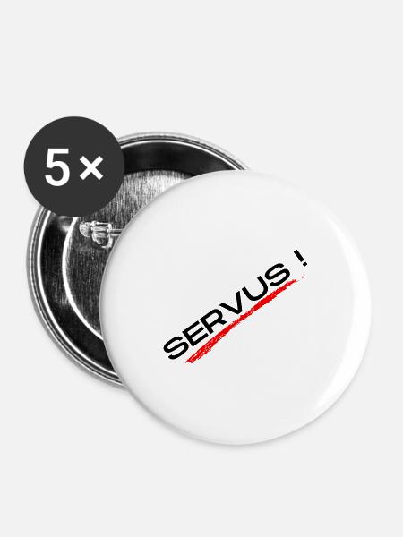 Servus - Buttons groß 56 mm (5er Pack) - Weiß