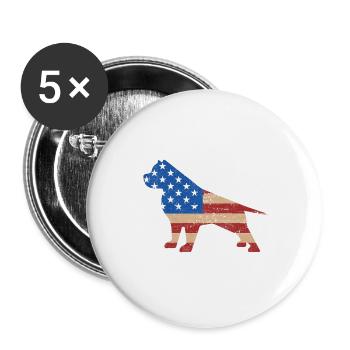 Pitbull États-Unis - Lot de 5 grands badges (56 mm) - blanc - Devant