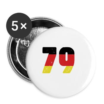 79 Numéro Jersey Allemagne - Lot de 5 grands badges (56 mm) - blanc - Devant