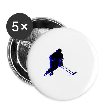 Ice Hockey Spieler Symbol - Buttons groß 56 mm (5er Pack) - Weiß - Vorne