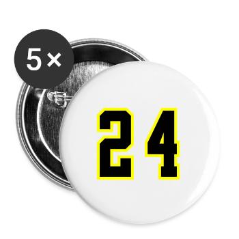 Maillot à 24 numéros - Lot de 5 grands badges (56 mm) - blanc - Devant
