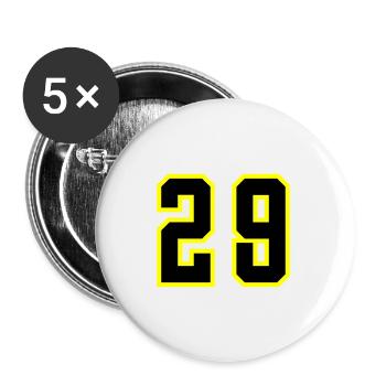 29 Number Jersey - Buttons large 2.2''/56 mm (5-pack) - white - Front