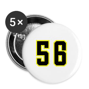 56 Zahl Trikot - Buttons groß 56 mm (5er Pack) - Weiß - Vorne