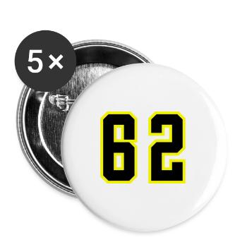 62 Number Jersey - Buttons large 2.2''/56 mm (5-pack) - white - Front