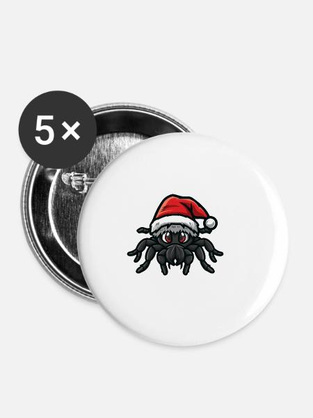 Tarantula Weihnachten - Buttons groß 56 mm (5er Pack) - Weiß