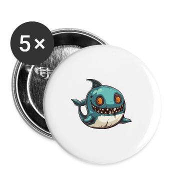 Whale Halloween Comic Funny - Buttons large 2.2''/56 mm (5-pack) - white - Front