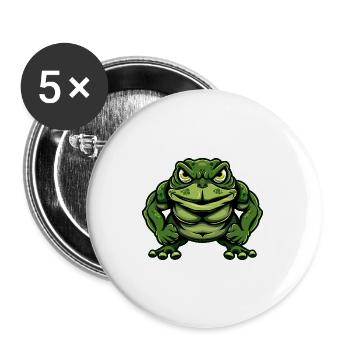 Frog Muscles Fitness - Buttons large 2.2''/56 mm (5-pack) - white - Front