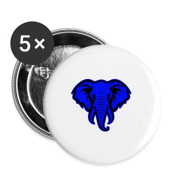 Elephant Animal Portrait - Buttons large 2.2''/56 mm (5-pack) - white - Front