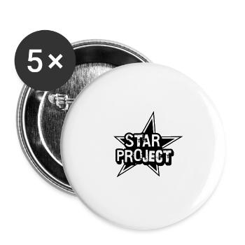 Star Project Grunge Logo - Lot de 5 grands badges (56 mm) - blanc - Devant