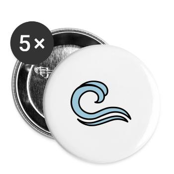 Wellen - Buttons groß 56 mm (5er Pack) - Weiß - Vorne