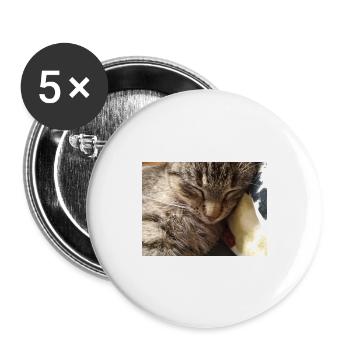 cat, kitten, kitty - Buttons large 2.2''/56 mm (5-pack) - white - Front