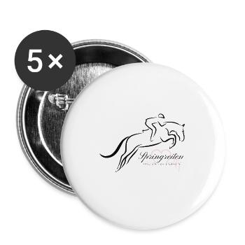 Springreiten aus Leidenschaft - Buttons groß 56 mm (5er Pack) - Weiß - Vorne