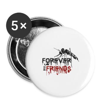 Forever best friends / Mücke | Fun-Shirt - Buttons groß 56 mm (5er Pack) - Weiß - Vorne