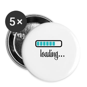 Akku Batterie loading - Buttons groß 56 mm (5er Pack) - Weiß - Vorne