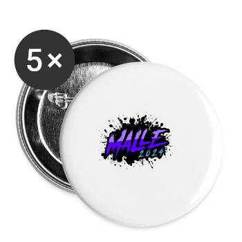 Malle 2024 Klecks - Buttons groß 56 mm (5er Pack) - Weiß - Vorne