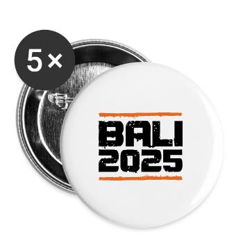 Bali 2025 Urlaub - Buttons groß 56 mm (5er Pack) - Weiß - Vorne