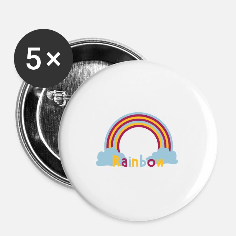 rainbow - Buttons large 2.2''/56 mm (5-pack) - white