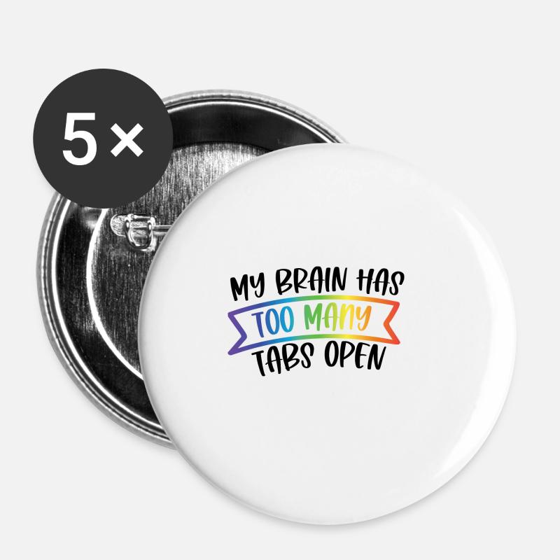 ADHS - Buttons groß 56 mm (5er Pack) - Weiß