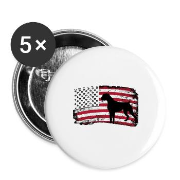 Boxer États-Unis - Lot de 5 grands badges (56 mm) - blanc - Devant