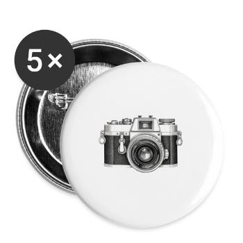 Retro Camera - Buttons large 2.2''/56 mm (5-pack) - white - Front
