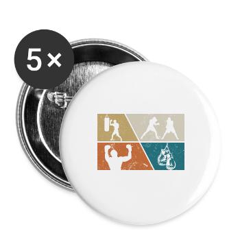 Boxing - Buttons large 2.2''/56 mm (5-pack) - white - Front