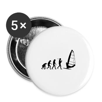 Windsurfing Evolution Windsurfer Wind Water - Buttons large 2.2''/56 mm (5-pack) - white - Front