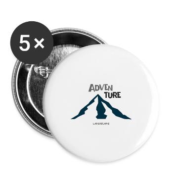 Adventure Camping Lovers Nature Hiking - Buttons groß 56 mm (5er Pack) - Weiß - Vorne