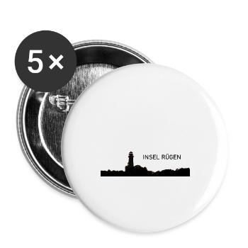 Le phare au coucher du soleil sur Ruegen - Lot de 5 grands badges (56 mm) - blanc - Devant