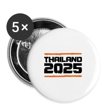 Thailand 2025 Urlaub - Buttons groß 56 mm (5er Pack) - Weiß - Vorne